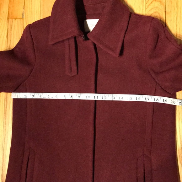 ✈️Loft Wool Preppy long Mock Pencil Bodice wine burgundy solid minimalist button - Picture 11 of 15